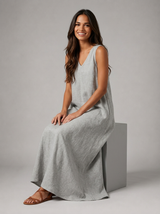 Vestido largo sin mangas línea A para mujer de verano