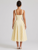 Vestido midi con falda completa de cuadros vichy para mujer de verano