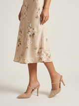 Tacones de malla bordada para mujer