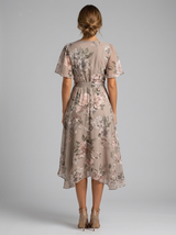Robe midi col en V été femme