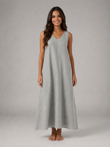 Vestido largo sin mangas línea A para mujer de verano