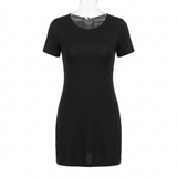 Women's Short Sleeve Nightgown - Black