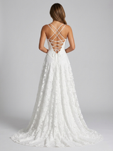 Robe longue sculptée texturée fleurie invitée mariage