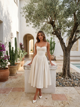 Vestido midi con corsé floral y escote corazón para cóctel de mujer