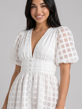Puff Sleeve Midi Dress Cocktail Women