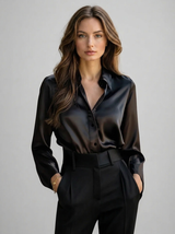 Women’s Satin Feel Long Sleeve Blouse