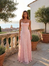 Robe longue sculptée texturée fleurie invitée mariage