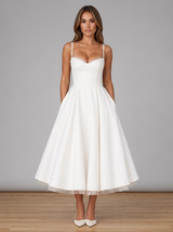 Robe midi corset jupe pleine cocktail femme