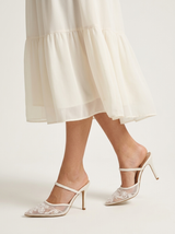 Tacones de malla bordada para mujer