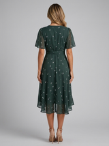 Robe midi col en V été femme