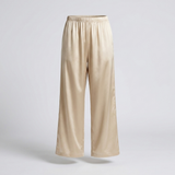 Pyjama en satin de soie femme manches longues boutonné champagne