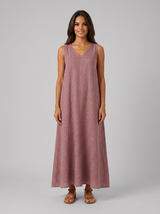Vestido largo sin mangas línea A para mujer de verano
