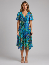 Robe midi col en V été femme