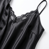 2-Piece Satin Chemise Nightgown & Robe Set - Pink