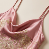 Floral Satin Slip Nightgown - Green
