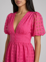 Puff Sleeve Midi Dress Cocktail Women