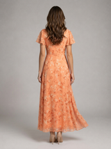 Floral Chiffon Feel Maxi Dress Summer Women
