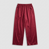 Pyjama en satin de soie femme manches longues boutonné vin