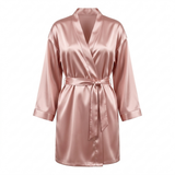 Women's Satin Robe - Pink