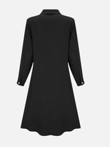 Women’s Button Front Midi Shirt Dress – Relaxed Fit