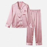 Pijama de Manga Corta de Seda para Mujer Confort Azul