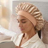Gorro de Satén para el Cabello Protección para Dormir Azul Marino