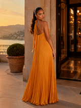 Pleated Halter Maxi Dress Summer Women