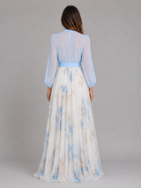Robe maxi en chiffon florale pour femme en été
