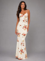 Vestido maxi floral con efecto satinado para invitada de boda