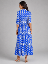 Robe midi imprimé chaîne pour femme été