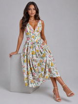 Vestido midi floral de verano para mujer