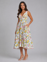 Vestido midi floral de verano para mujer