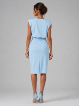 Keyhole Neck Ruched Midi Dress Cocktail Women