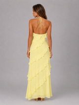 Halter Ruffle Tiered Maxi Dress Summer Women