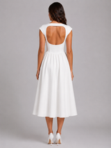 Cap Sleeve Structured Midi Dress Cocktail Women