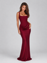 Vestido maxi bodycon con corsé para mujer de noche