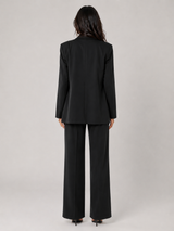 Tailored Single Button Blazer Wide Leg Trouser Suit Women
