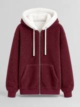 Sherpa-Lined Hooded Puffer Jacket for Women