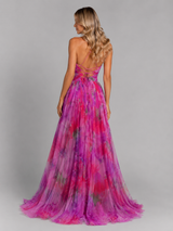 Vestido maxi con escote en V y flores para mujer de verano