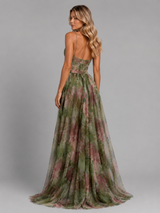 Vestido maxi con escote en V y flores para mujer de verano