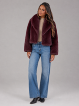Cropped Faux Fur Jacket for Women