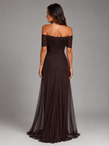 Chiffon Off Shoulder Maxi Dress Evening Women