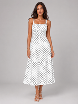 Vestido midi con lunares para mujer en verano