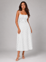 Vestido midi con lunares para mujer en verano