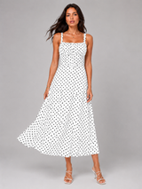 Vestido midi con lunares para mujer en verano