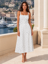 Vestido midi con lunares para mujer en verano