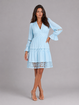 Robe midi à bordure en dentelle pour femme en été
