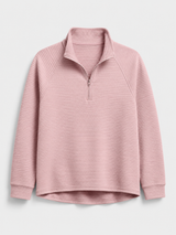 Ribbed Half Zip Pullover for Women