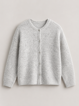 Fuzzy Knit Button Cardigan for Women