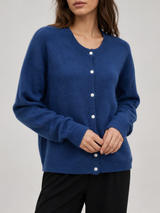Fuzzy Knit Button Cardigan for Women